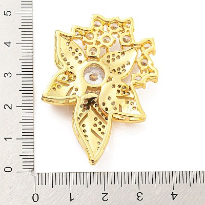 Brass Pave Clear Cubic Zirconia Side Charms KK-P243-05G-1
