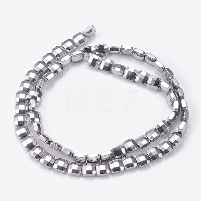 Electroplated Non-magnetic Synthetic Hematite Beads Strands G-P367-C04-1