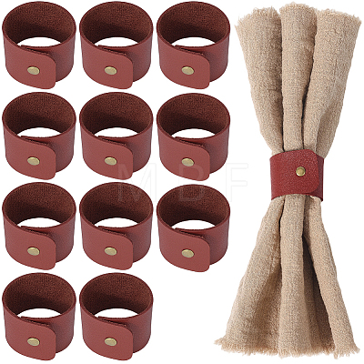 12Pcs PU Leather Napkin Rings AJEW-CL0005-81B-1
