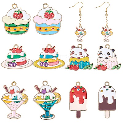 20Pcs 10 Style Alloy Enamel Pendants ENAM-SZ0003-28-1