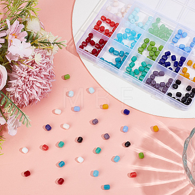 225Pcs 15 Colors Opaque Glass Beads Strands GLAA-PA0001-67-1