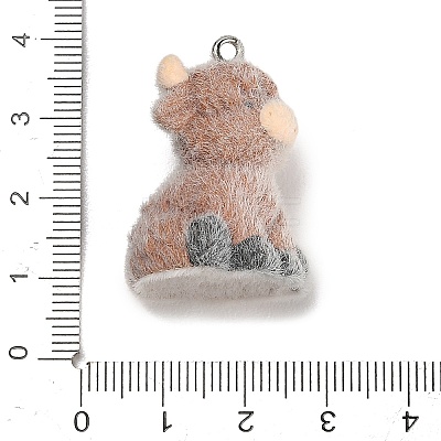 Flocking Opaque Resin Pendants FIND-E060-01A-1