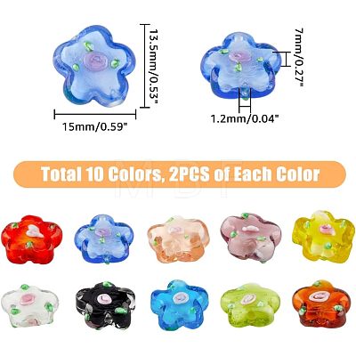 20Pcs 10 Colors Glass Bead FIND-HY0001-03-1