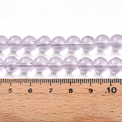 Baking Paint Transparent Glass Beads Strands DGLA-N006-8mm-05-1