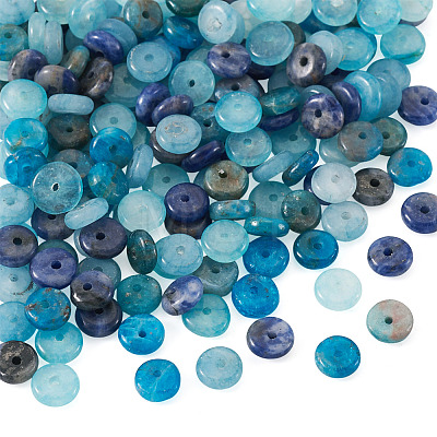 180Pcs 4 Styles Natural Apatite & Sodalite & Dyed White Jade Beads G-TA0003-08A-1
