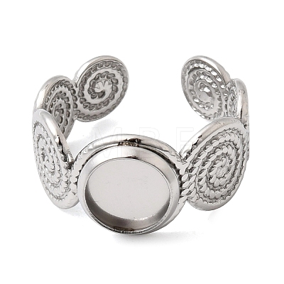 Spiral 304 Stainless Steel Cuff Ring Components STAS-P454-02A-P-1