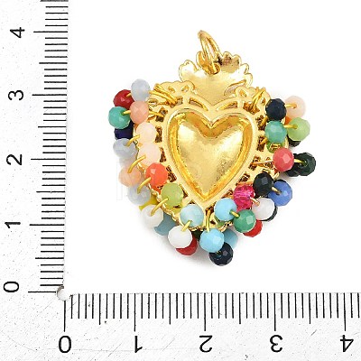 Alloy & Glass Seed Beaded Pendants GL-CBA96FD-01G-02-1