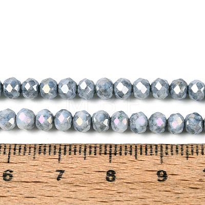 Anti-Tarnish Electroplate Rondelle Glass Beads Strands X-EGLA-T021-4mm-17-10-1