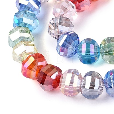 Electroplate Transparent Glass Beads Strands EGLA-N022-14A-B03-1