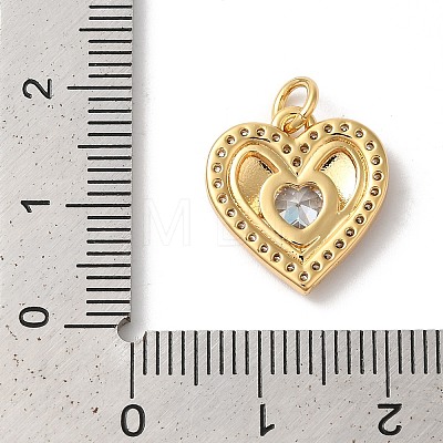 Rack Plating Brass Clear Cubic Zirconia Pendants KK-Z056-16G-1