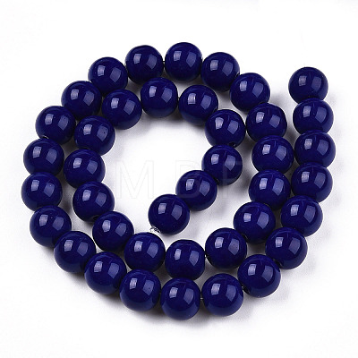 Opaque Solid Color Glass Beads Strands GLAA-T032-P10mm-03-1