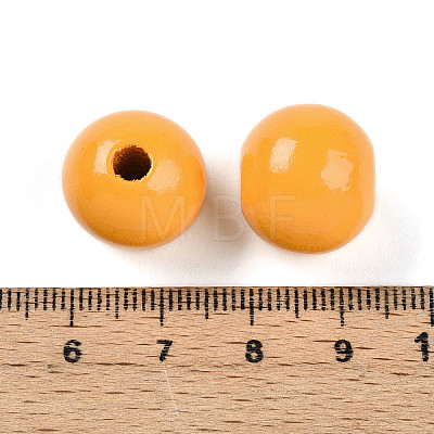 Painted Natural Wood Beads WOOD-A018-16mm-17-1