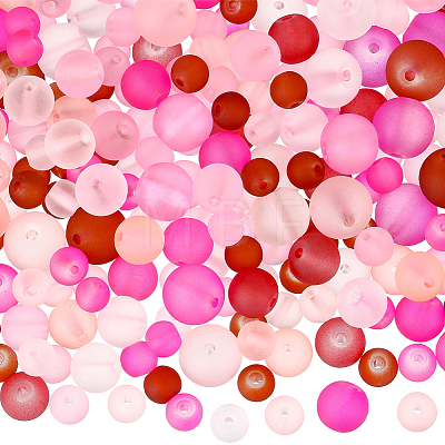 400Pcs 15 Colors Baking Paint Transparent Glass Beads GLAA-PA0001-82B-1