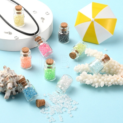 DIY Wishing Bottle Pendant Necklace Making Kit DIY-YW0005-80-1