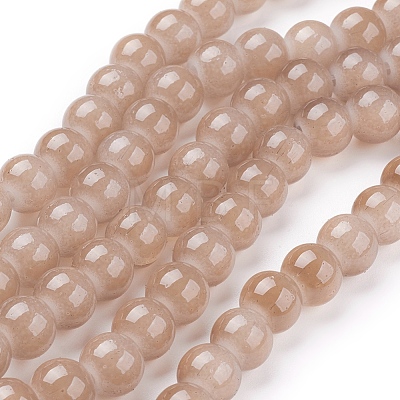 Imitation Jade Glass Beads Strands DGLA-S076-8mm-28-1