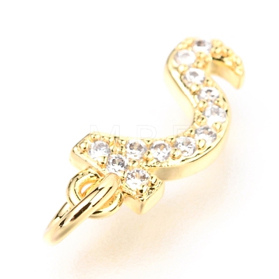 Brass Micro Pave Cubic Zirconia Charms ZIRC-O037-19G-1