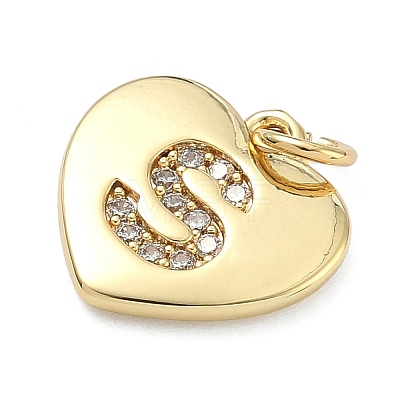 Brass Micro Pave Clear Cubic Zirconia Pendants KK-D229-01G-19-1