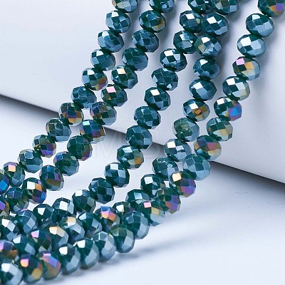 Electroplate Glass Beads Strands EGLA-A034-P4mm-B10-1