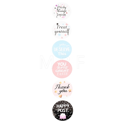 6 Styles 1.5 Inch Thank You Theme Paper Stickers X-DIY-L051-004A-1