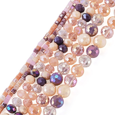 3 Strands 3 Styles Electroplate Glass Beads Strands GLAA-TADJ0001-14-1
