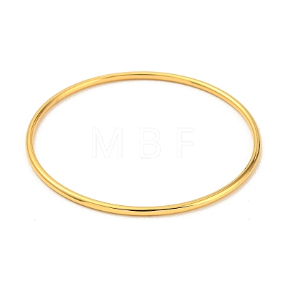 Ion Plating(IP) 304 Stainless Steel Simple Plain Bangle for Women BJEW-F461-01C-G-1