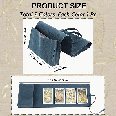 2Pcs 2 Colors Double-Sided Velvet Tarot Cards Storage Bags ABAG-CN0001-02A-1