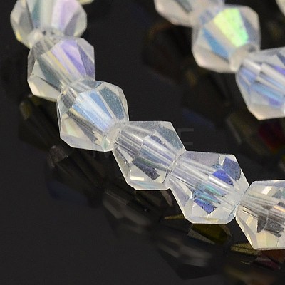 Faceted Bicone Electroplate Glass Beads Strands EGLA-P016-3mm-AB02-1