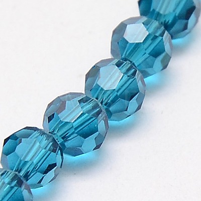 Faceted(32 Facets) Glass Round Beads Strands X-EGLA-J042-8mm-14-1
