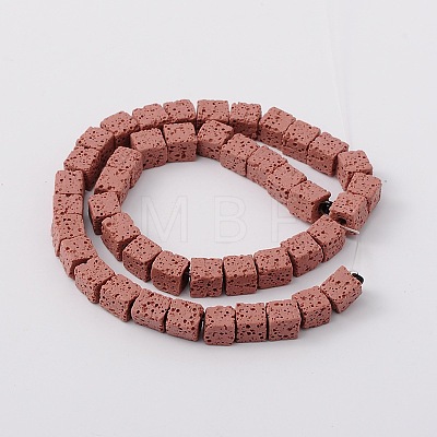 Synthetic Lava Rock Bead Strands G-N0104-8mm-19-1