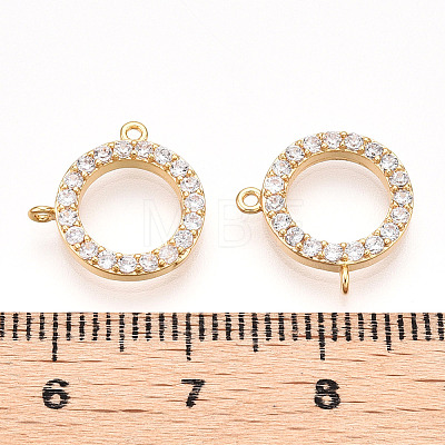 Brass Micro Pave Clear Cubic Zirconia Charms KK-N254-169G-1