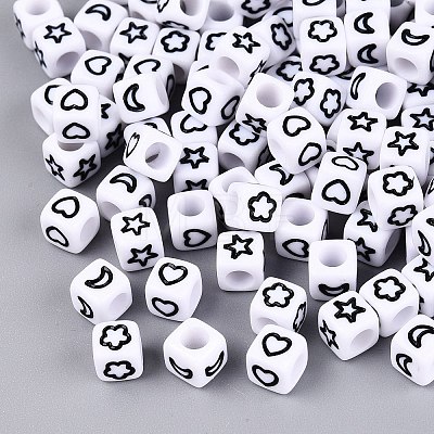 Opaque Acrylic Beads SACR-Q001-09B-1