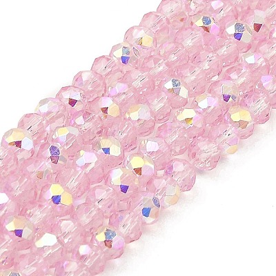 Baking Painted Transparent Glass Beads Strands DGLA-A034-J4mm-B06-1