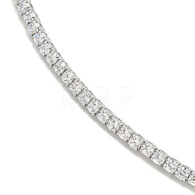 Rack Plating Brass Pave Clear Cubic Zirconia Round Ball Choker Necklaces NJEW-A031-02-02P-1