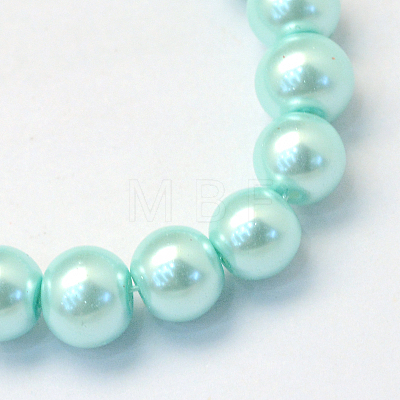 Baking Painted Pearlized Glass Pearl Round Beads Strands X-HY-Q003-10mm-45-1