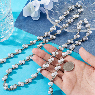 Alloy & Crystal Rhinestone & Plastic Pearl Bead Chains LCHA-TA0001-01-1
