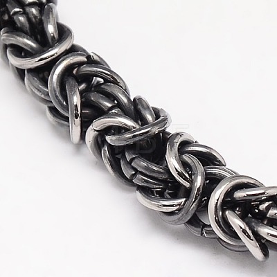 Fashionable Retro 304 Stainless Steel Byzantine Chain Bracelets for Men BJEW-F041-08-1