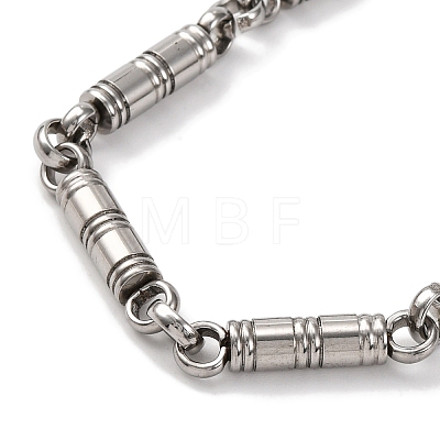 201 Stainless Steel Column Links Chain Necklace NJEW-F222-29P-1