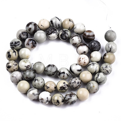Natural Dendritic Jasper Beads Strands X-G-T129-17-1