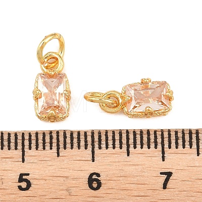 Brass Pave Cubic Zirconia Charms KK-K340-50G-06-1
