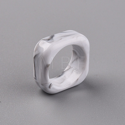 Square Opaque Resin Finger Rings RJEW-S046-003-B01-1