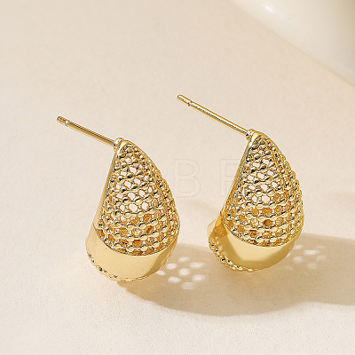 Brass & Clear Cubic Zirconia Stud Earrings WG03CED-03-1