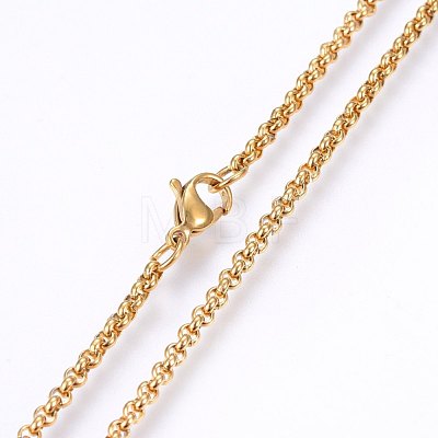 304 Stainless Steel Cable Chain Necklaces NJEW-P226-02G-01-1