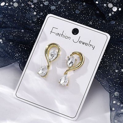 Alloy Rhinestones Stud Earrings EJEW-M075-04G-01-1