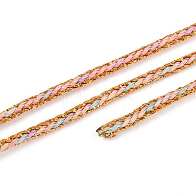 100M Segment Dyed Round Nylon & PET & Polyester Metallic Braided Cord OCOR-N009-01C-1