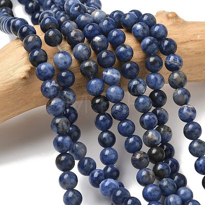 Natural Sodalite Beads Strands X-G-G515-6mm-07-1