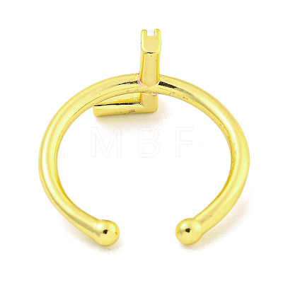 Rack Plating Brass Open Cuff Rings for Women RJEW-F162-01G-L-1