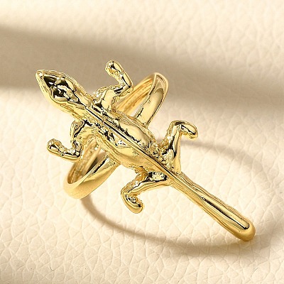 Adjustable Brass Finger Rings for Women RJEW-B114-02G-1