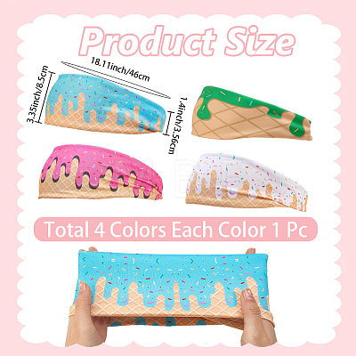 4Pcs 4 Colors Polyester Headbands for Women Girls OHAR-CN0001-05-1