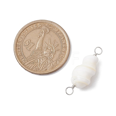 Natural Conch Shell Connector Charms PALLOY-JF02812-01-1