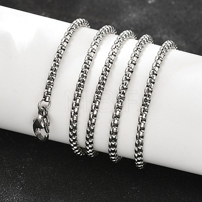 Tarnish Resistant 304 Stainless Steel Box Chain Necklaces X-NJEW-P244-01P-1